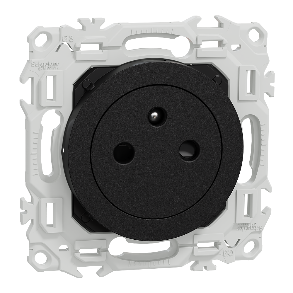 Odace prise 2P+T affleurante noir